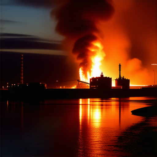 В Туапсе из-за пожаров на нефтетерминале возникла экологическая катастрофа