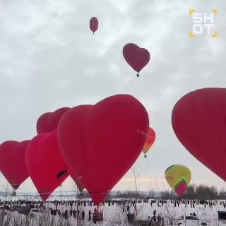 В Дмитрове прошел фестиваль воздушных шаров в форме сердец