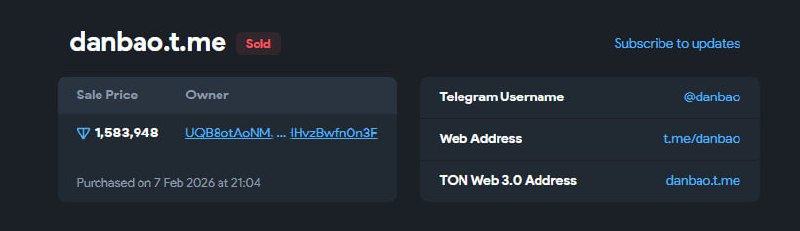 Рекордная продажа юзернейма в Telegram