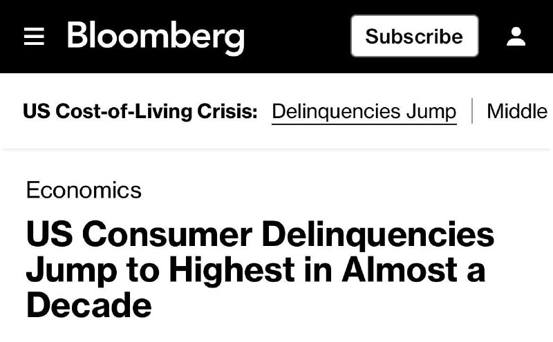 Рост просроченных кредитов в США