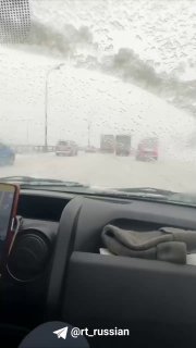 Пробки на МКАД из-за снегопада