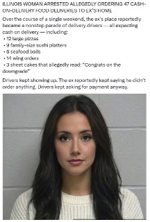 Бывшая девушка отомстила бывшему, засыпав его дом заказами еды