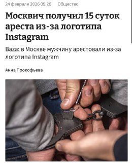 Москвич получил 15 суток за логотип Instagram*
