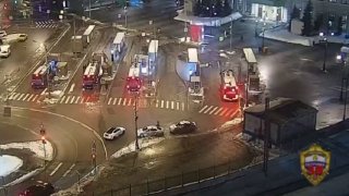 Взрыв автомобиля ДПС зафиксирован на камерах