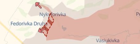 Продвижение ВС РФ в районе Никифоровки