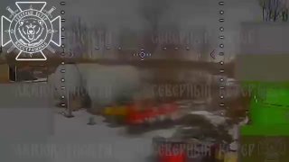 Уничтожение хранилища ГСМ и пикапа ВСУ в Лютовке