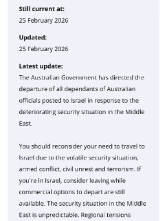 Австралия эвакуировала дипломатов из Израиля и Ливана