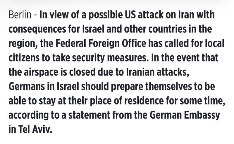 Германия предупредила своих граждан в Израиле и Ливане
