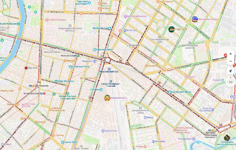 Пробка в Санкт-Петербурге из-за метели и неработающего светофора