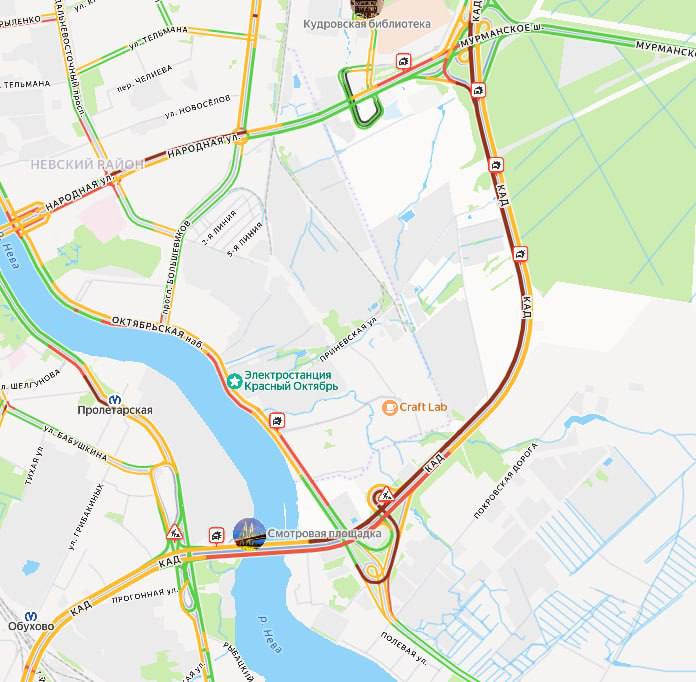 Ограничение скорости на КАД из-за непогоды