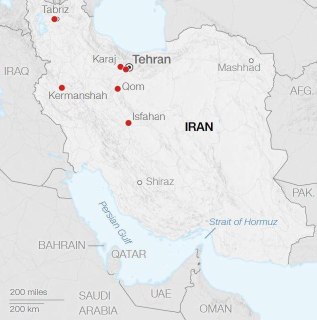 CNN показал на карте иранские города, которые атаковали США и Израиль