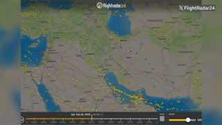 FlightRadar24 показал, как расчищалось небо над Ираном после ударов США и Израиля