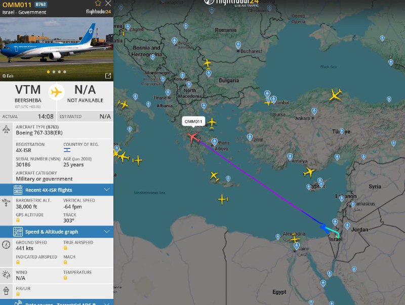 Полет самолета Нетаньяху