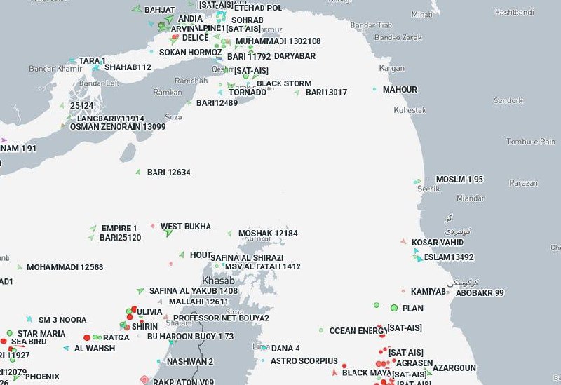 Снижение трафика в Ормузском проливе