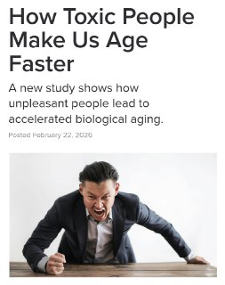 Токсичные люди ускоряют старение