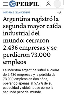 Промышленный спад в Аргентине
