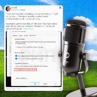 Windows ухудшает качество звука микрофона