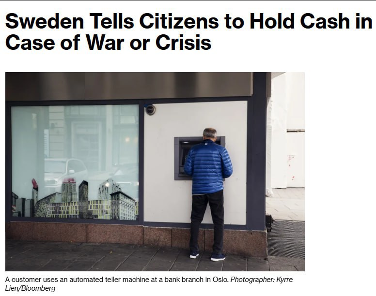 Швеция призвала граждан хранить наличные на случай кризиса