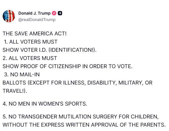 Трамп представил "Закон о спасении Америки"