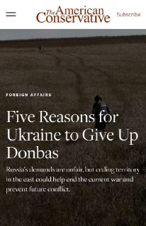 The American Conservative: Украине стоит отказаться от Донбасса