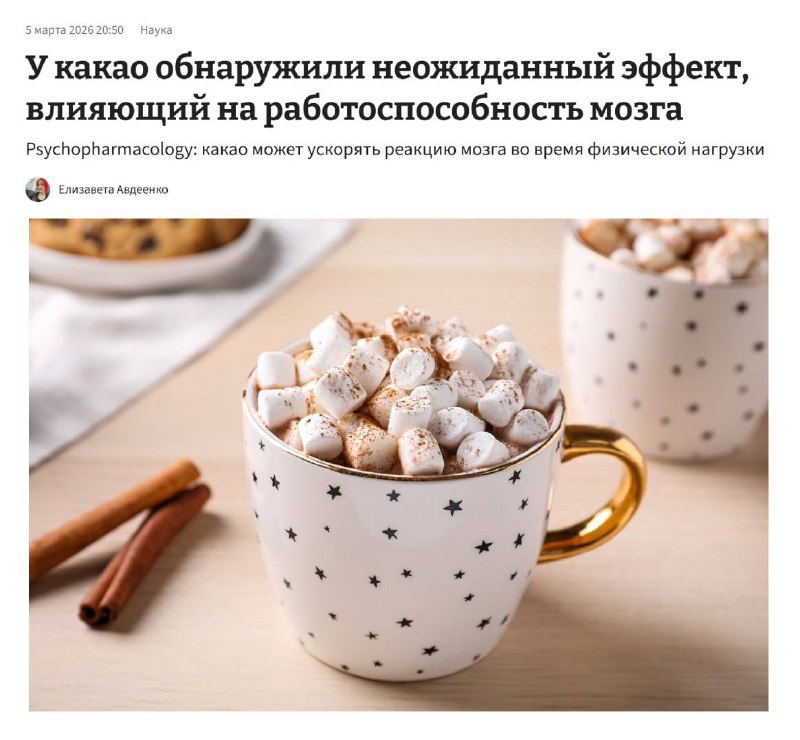 Какао улучшает работу мозга: результаты нового исследования