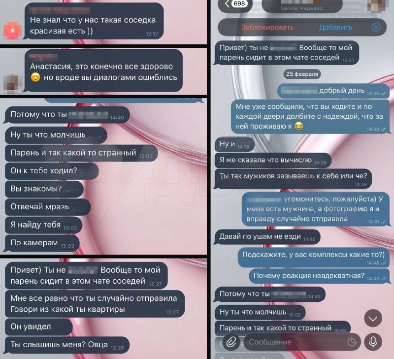 Случайные нюдсы в чате вызвали угрозы расправы от соседки