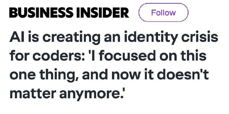 ИИ вызывает кризис личности у айтишников