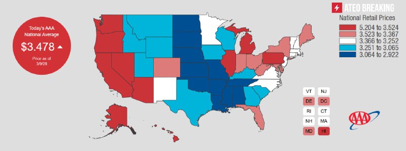 Цены на бензин в США выросли на фоне конфликта с Ираном