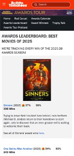 Топ фильмов 2025 года: список картин с сотнями наград от критиков