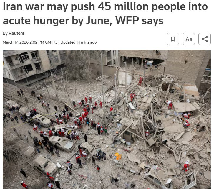 ВОЗ: 45 млн человек могут оказаться в состоянии острого голода к июню