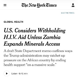 США остановят помощь Замбии по ВИЧ из-за спора о полезных ископаемых