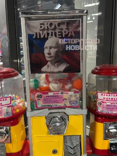 В тюменской «Пятерочке» установили автомат с бюстами Путина