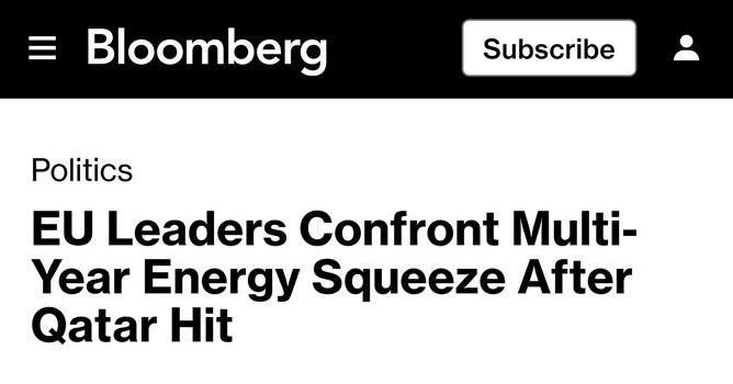 Удары Ирана по газовой инфраструктуре Катара вызвали рост цен в ЕС и риск рецессии