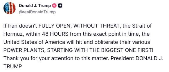 Трамп пригрозил Ирану ударами по электростанциям