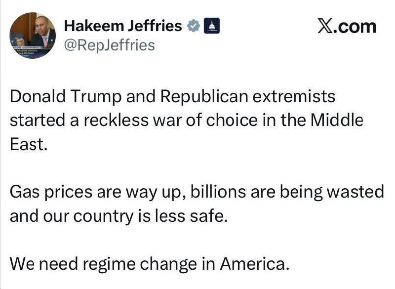 Джеффрис и Бреннан критикуют администрацию Трампа за войну с Ираном