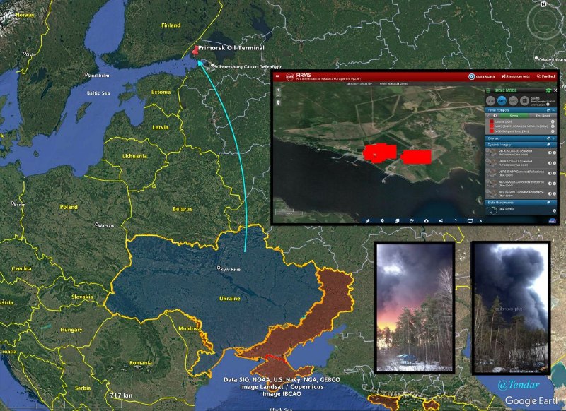 Дроны ВСУ долетели до порта Приморска: зафиксированы пожары на нефтяных терминалах