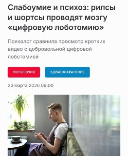 Психологи: просмотр рилсов превращает человека в «овоща» и разрушает мозг