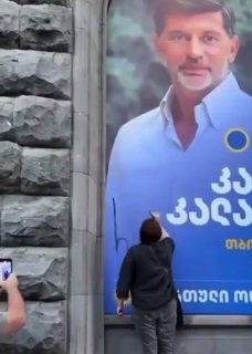 Суд в Грузии приговорил лидера оппозиции к полутора годам заключения за порчу баннера