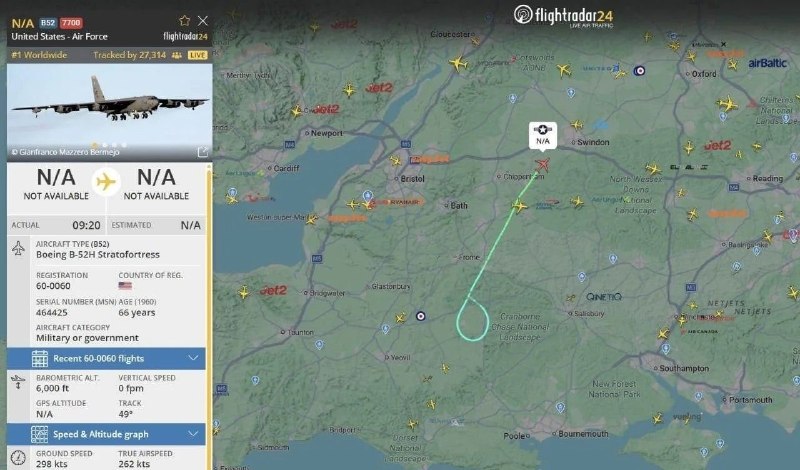 B-52 подал сигнал бедствия над Британией
