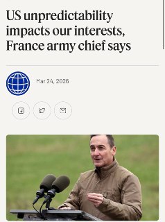 Глава армии Франции заявил о «непредсказуемости» США