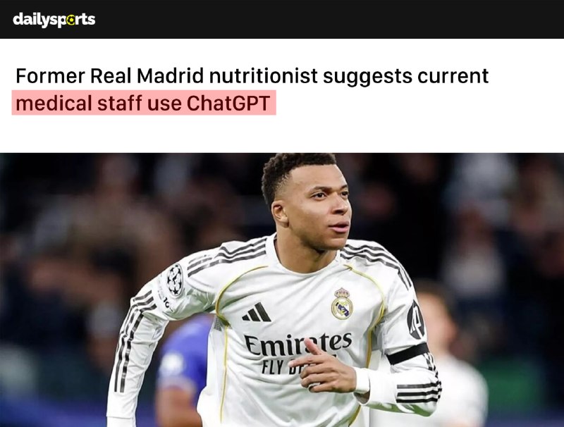 Чат-бот назначил добавки игрокам и уволил медштаб: шутка о влиянии ИИ в спорте