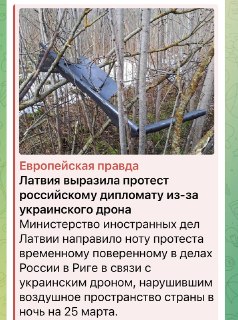 Латвия выразила протест России из-за украинского дрона