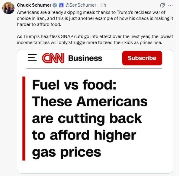 Сенатор США: война с Ираном заставляет американцев отказываться от еды