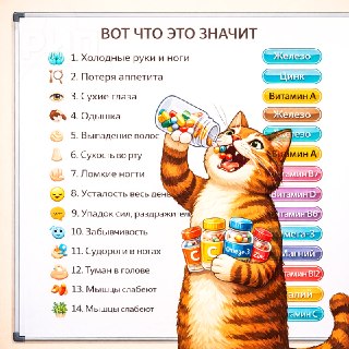 Список витаминов при различных симптомах и дефицитах