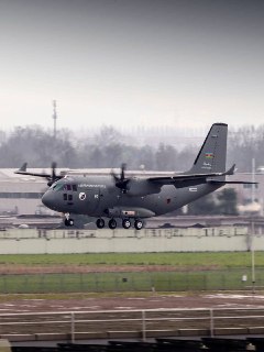 Самолёт C-27J ВВС Азербайджана на доработке в Италии