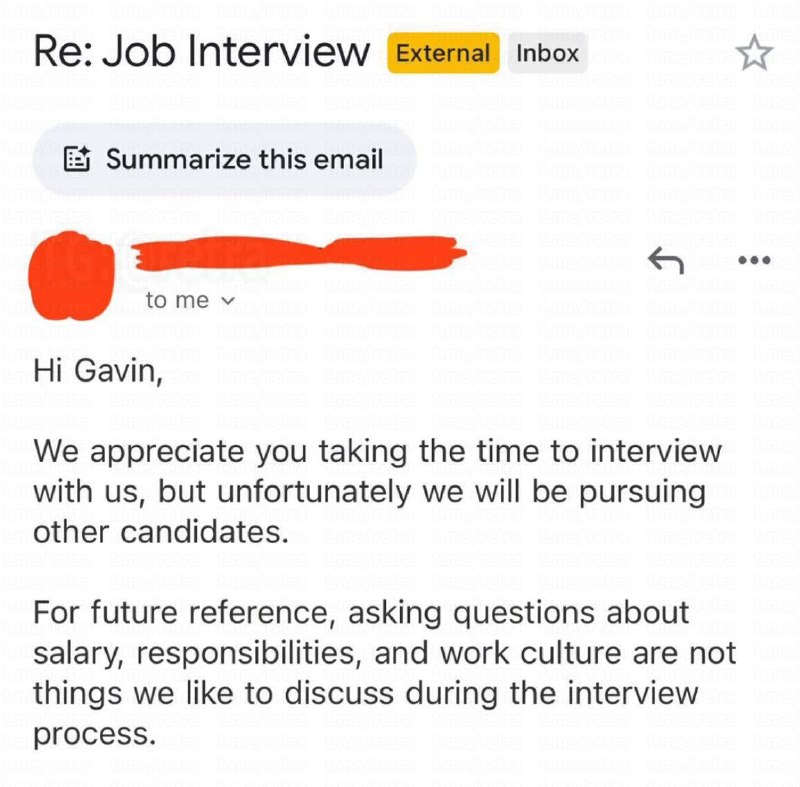 Самый легендарный отказ после собеседования: вопросы о зарплате стали причиной отказа