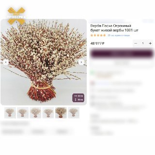 Букет из 1001 веточки вербы продают в Москве за 48 тысяч рублей