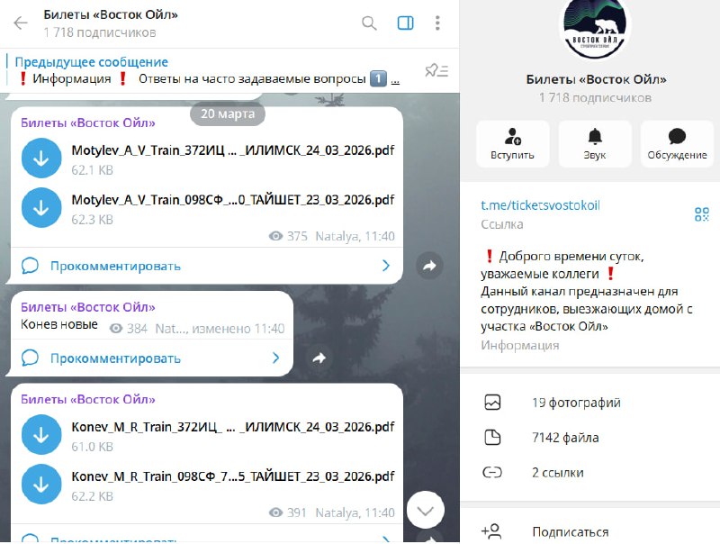 «Роснефть» выкладывает личные данные сотрудников в Telegram-канал