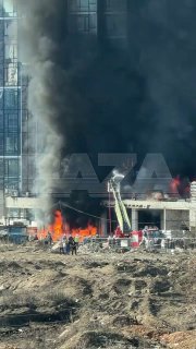 Пожар на стройке ЖК «Шагал» в Москве