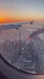 Иранский удар по заводу в Дубае: вид из самолета